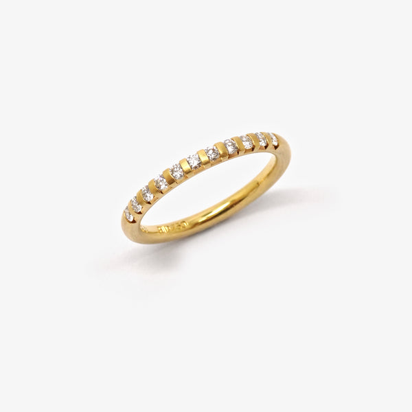 MEMORY ETERNITY WEDDING RING - YELLOW GOLD 2 ROUND + 11 DIAMONDS