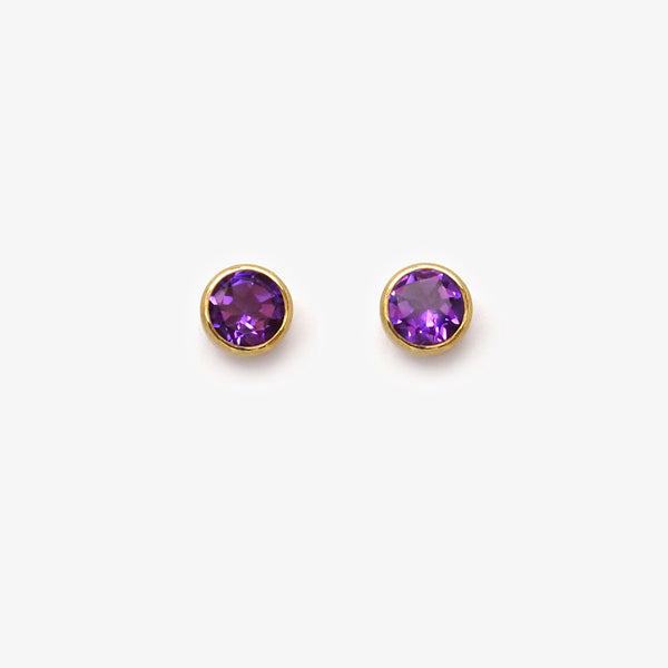 CUP STUDS - AMETHYST