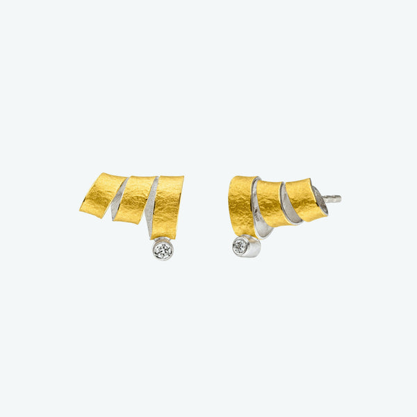COIL STUDS + DIAMONDS