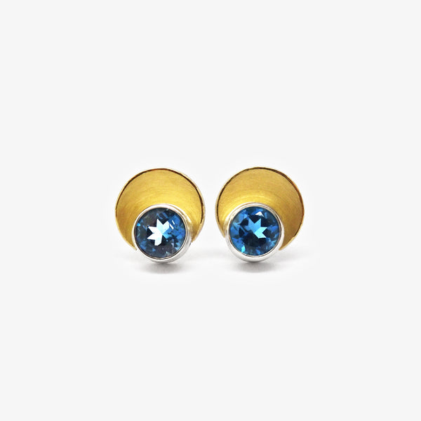 COWL STUDS - LONDON BLUE TOPAZ
