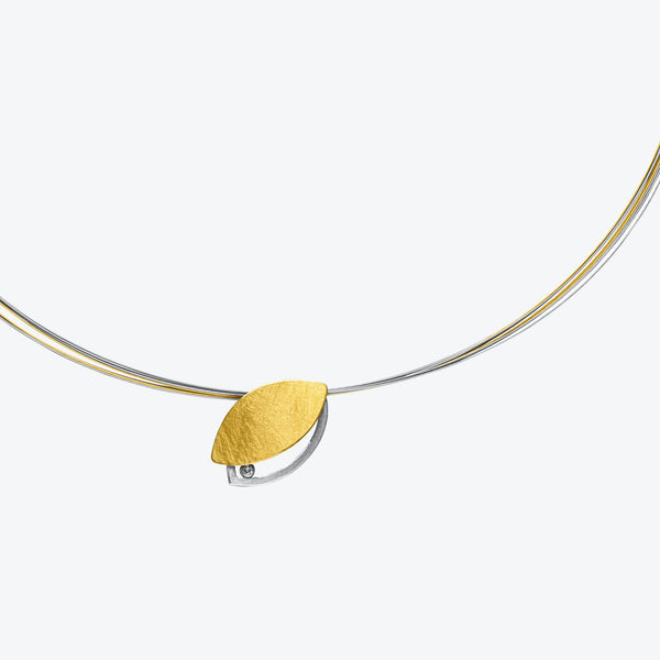 OPEN LEAF PENDANT + DIAMOND
