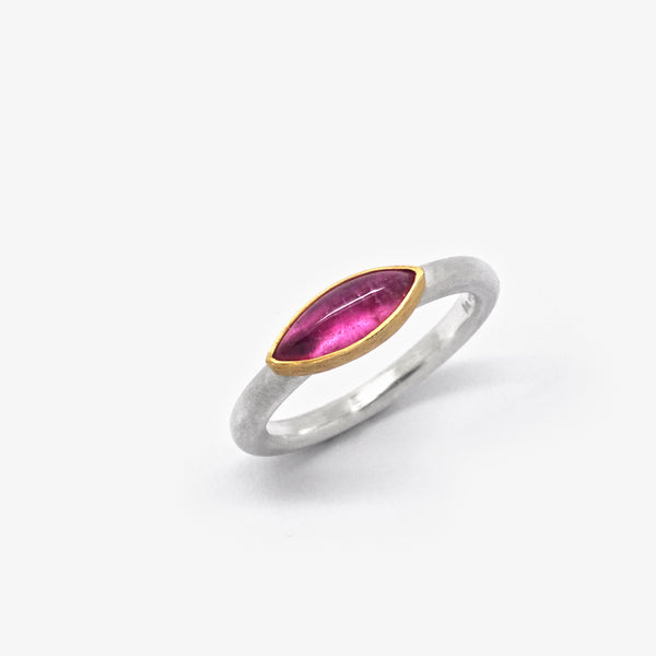 NAVETTE RING - PINK TOURMALINE