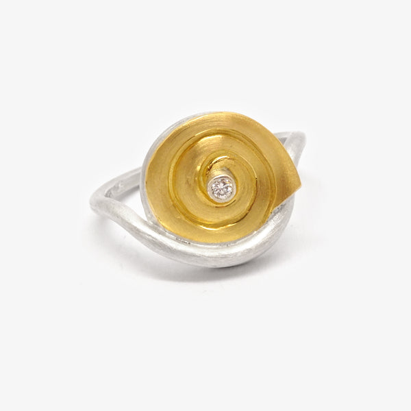 AMMONITE RING + DIAMOND