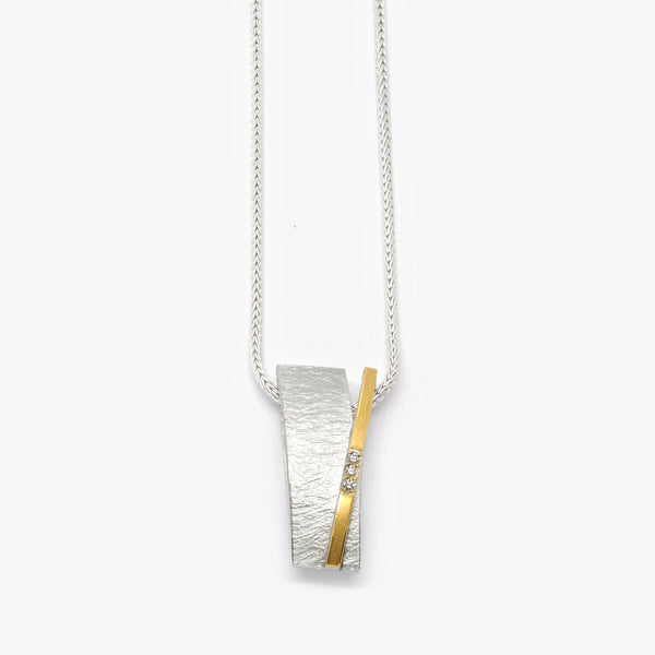 AU STRIPE PENDANT + 3 DIAMONDS
