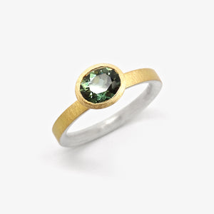 GREEN SAPPHIRE RING - 7x6MM OVAL