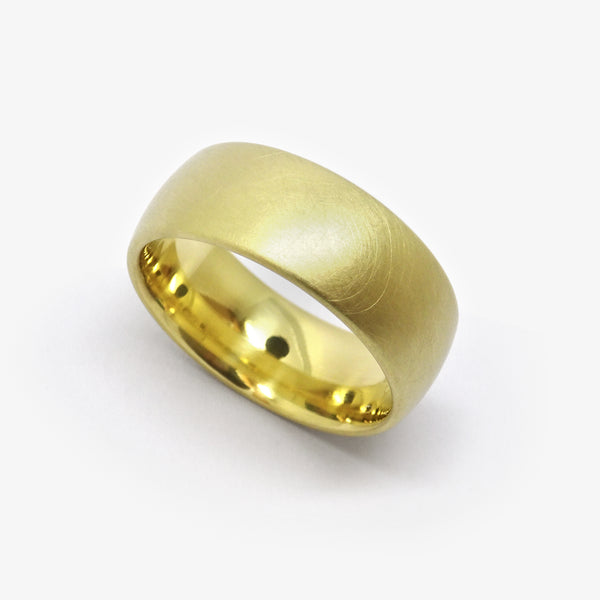 NAVETTE WEDDING RING - GREEN GOLD