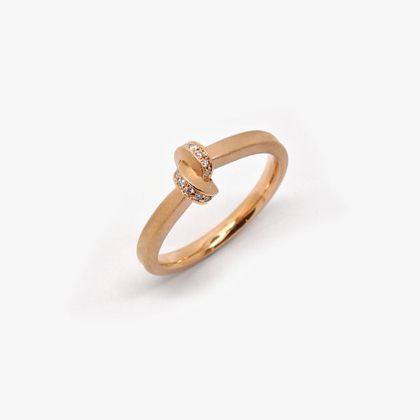 KNOT RING #300.P - ROSE GOLD + DIAMONDS