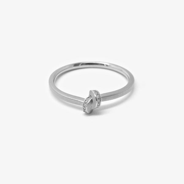 KNOT RING #300.P - 1.5MM - PLATINUM + DIAMONDS