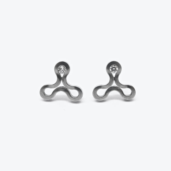 SWING STUDS - STEEL + DIAMONDS