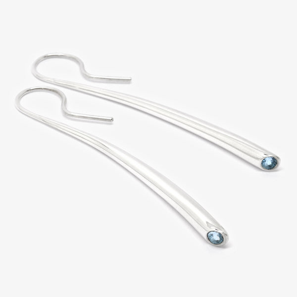 LONG TAPERED EARRINGS + TOPAZ