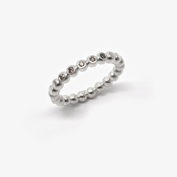 LIBRI FACET RING 3MM + 5 DIAMONDS