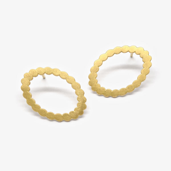 MIRROW STUD EARRINGS - YELLOW GOLD