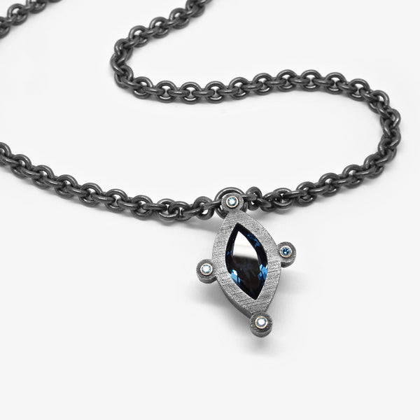 LONDON TOPAZ SIRIUS PENDANT + BLUE DIAMONDS