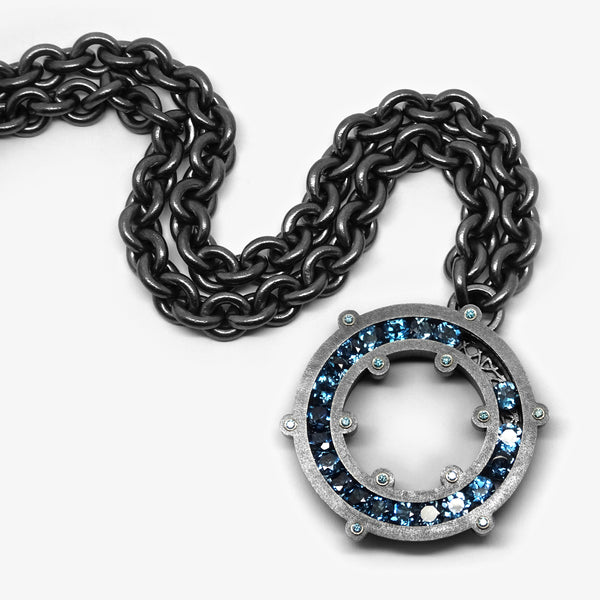 LARGE LONDON BLUE TOPAZ SOLAR PENDANT