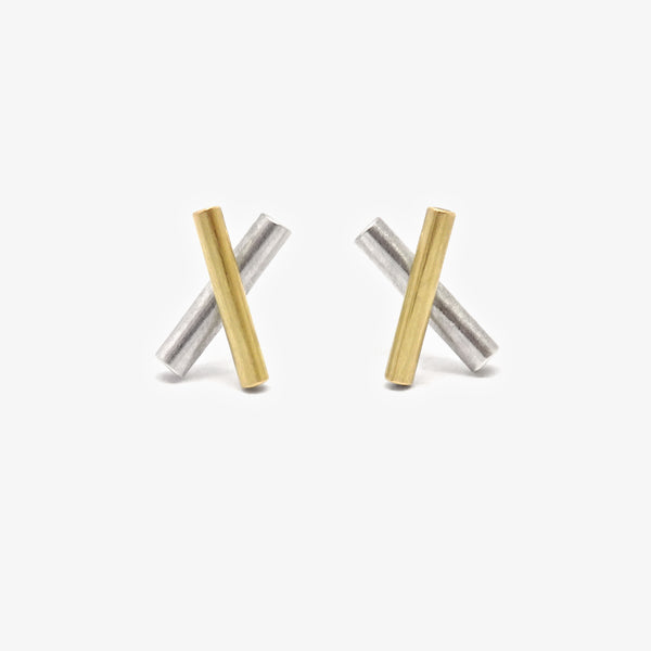 LINEA STUDS - GOLD + SILVER