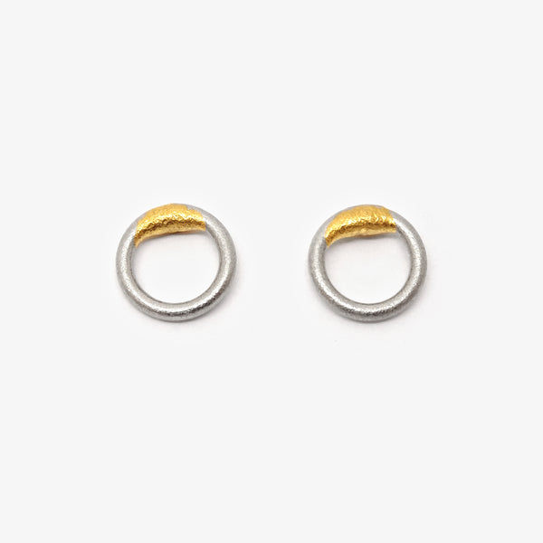 HOOP STUDS - PLATINUM + 24CT GOLD