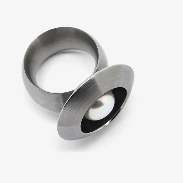 HELIOS RING - LARGE - WHITE PEARL