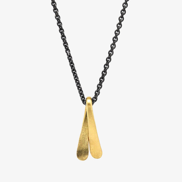 YELLOW GOLD PLUME PENDANT