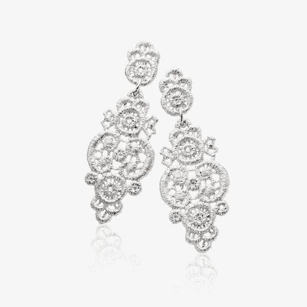 TURANDOT EARRING - SILVER + DIAMONDS
