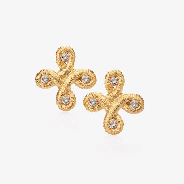 PIQUE DAME STUDS - YELLOW GOLD + DIAMONDS