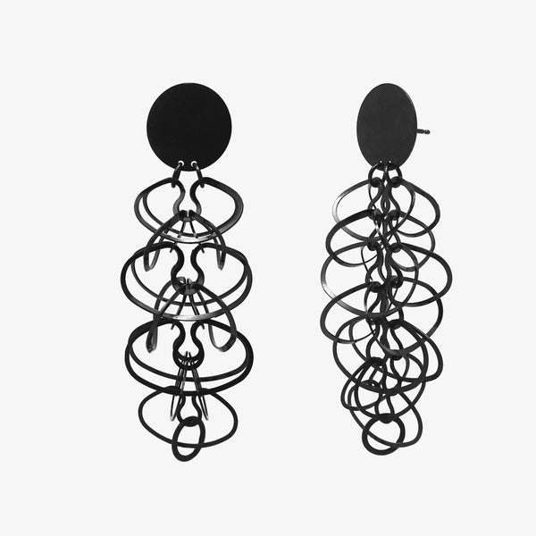 BLACK ALPHABET EARRINGS