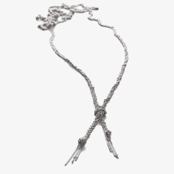 TWIST NECKLACE - WHITE RHODIUM