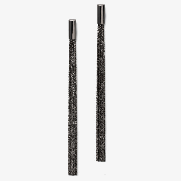 XLONG SHINE EARRINGS - BLACK RHODIUM