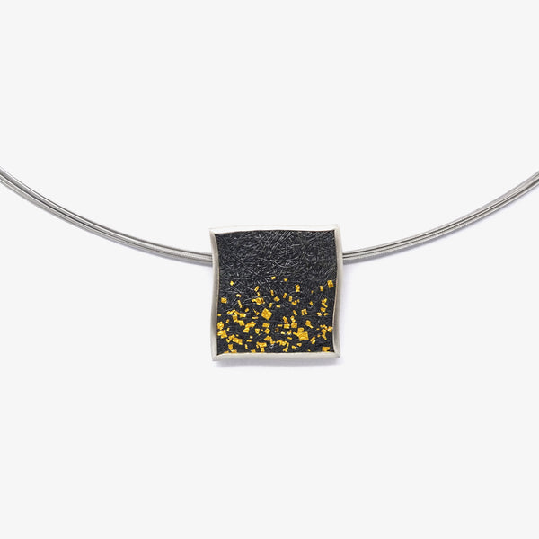 SQUARE PENDANT - GOLD CONFETTI