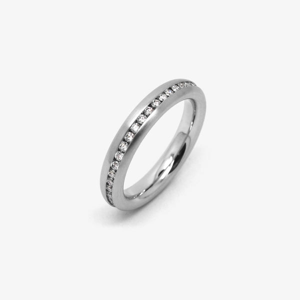 OFFSET ETERNITY WEDDING RING - PLATINUM
