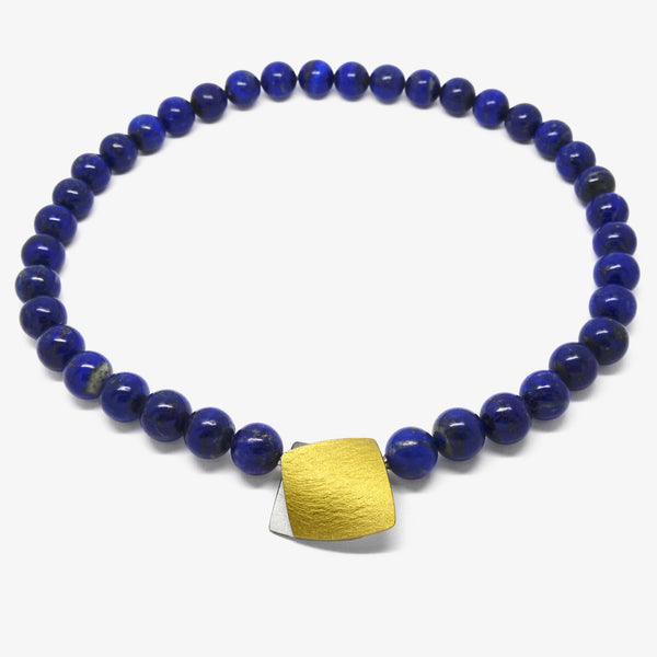 2 SHEET PENDANT + LAPIS LAZULI BEADS