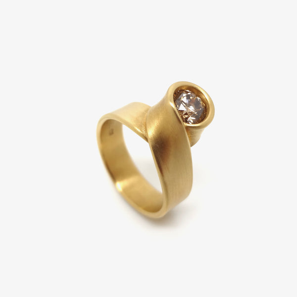 LOOP ENGAGEMENT RING #20L - YELLOW GOLD + 3/4 CARAT DIAMOND