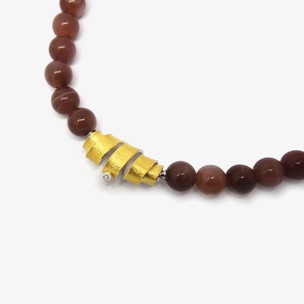 DIAMOND SPRING PENDANT + MOONSTONE BEADS