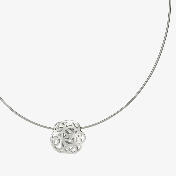 ROSEUM PENDANT - PLATINUM + DIAMONDS
