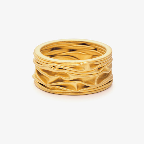 PLISSÉ WEDDING RING GOLD - WIDE