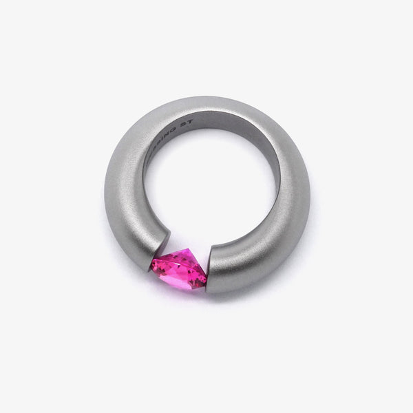 HALFROUND TENSION RING - RUBY PINK