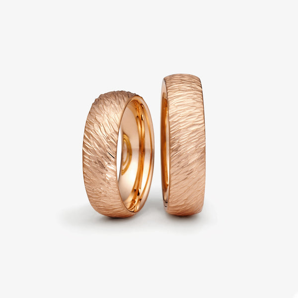 HAMMERBLOW LINEA WEDDING RING - 6MM - RED GOLD - UNDULATING