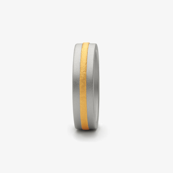 FUSION WEDDING RING 5MM - PLATINUM + PURE GOLD