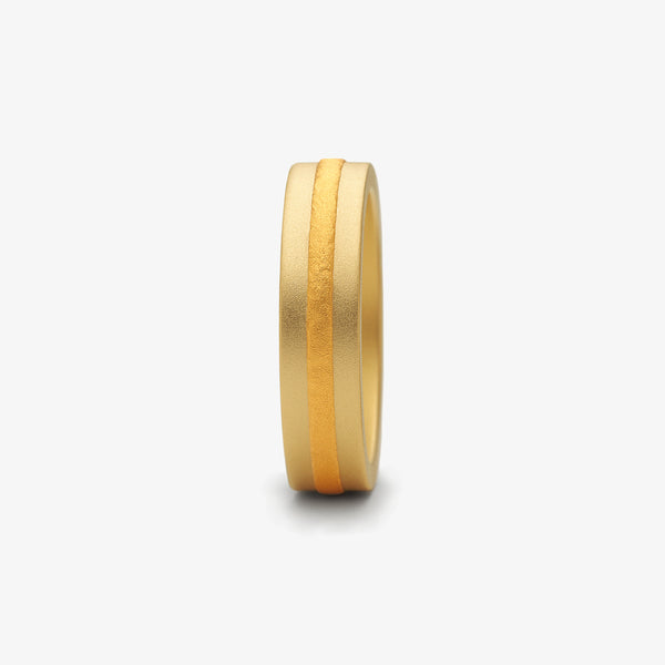 FUSION WEDDING RING 5MM - YELLOW GOLD + PURE GOLD