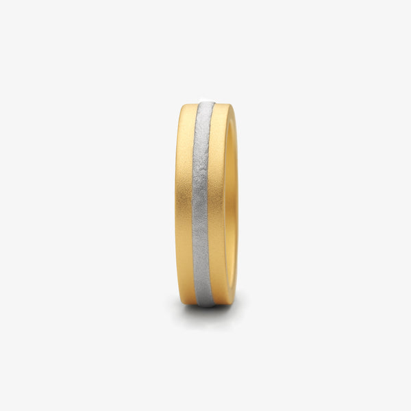 FUSION WEDDING RING 5MM - YELLOW GOLD + PURE PLATINUM