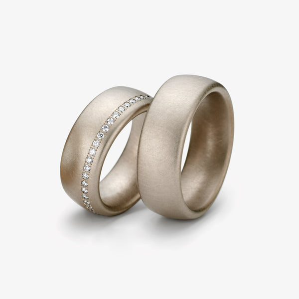 OVAL WEDDING RING - SAND GREY
