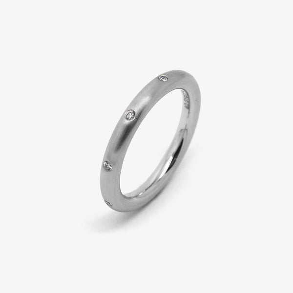 ROUND WEDDING RING - PLATINUM 2.5 + 10 DIAMONDS