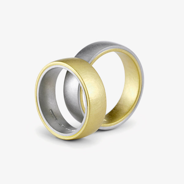 TANGO WEDDING RING - GREEN + PLATINUM