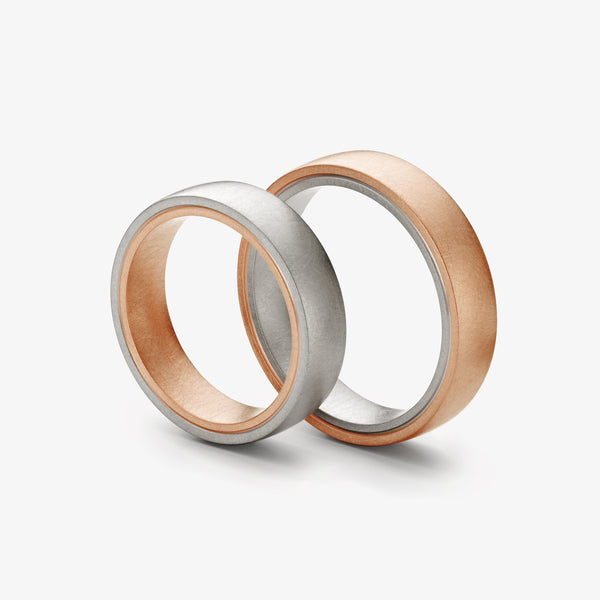 TANGO WEDDING RING - RED + PLATINUM