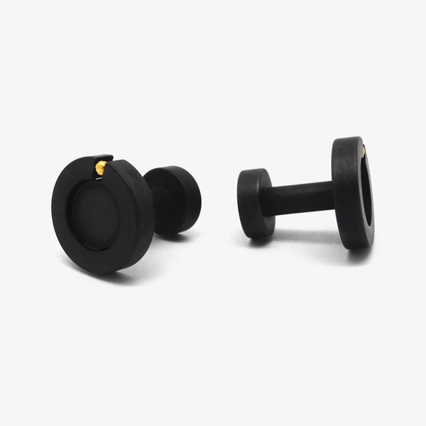 CRACKLE CUFFLINKS - BLACK + GOLD NUGGETS