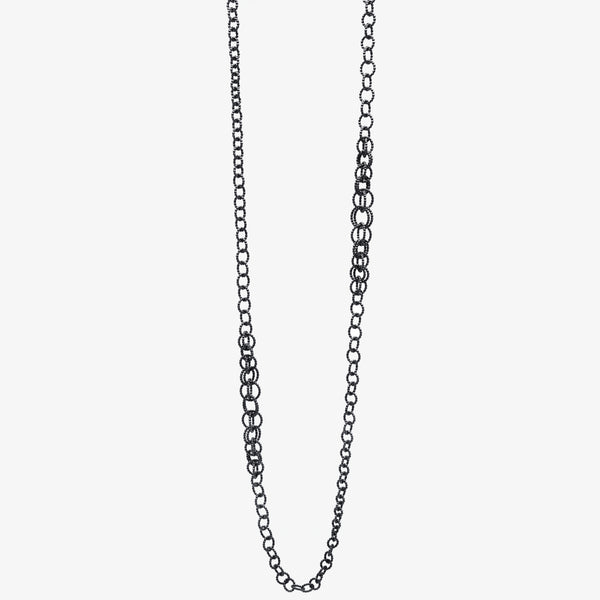 LONG CLOUD LINK NECKLACE - OXIDISED