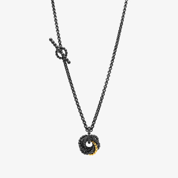 QUIRIL PENDANT - OXIDISED SILVER + 1 GOLD ELEMENT