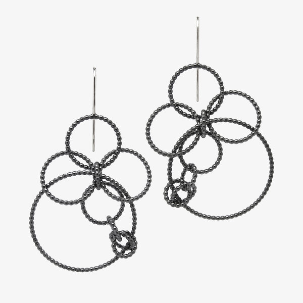 WOMOON EARRINGS - OXIDISED SILVER