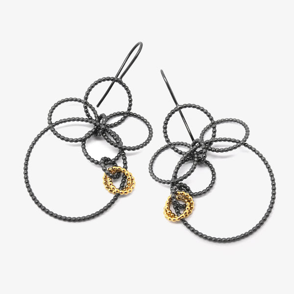 WOMOON EARRINGS - OXI + GOLD ELEMENTS