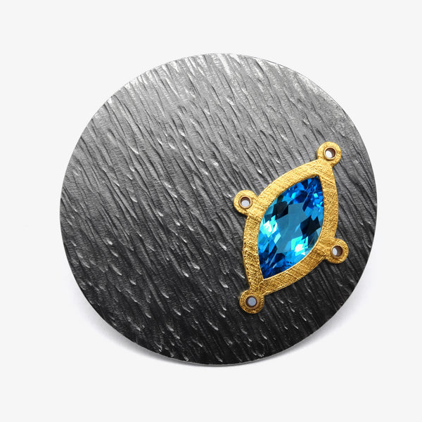 LARGE TOPAZ MOON BROOCH