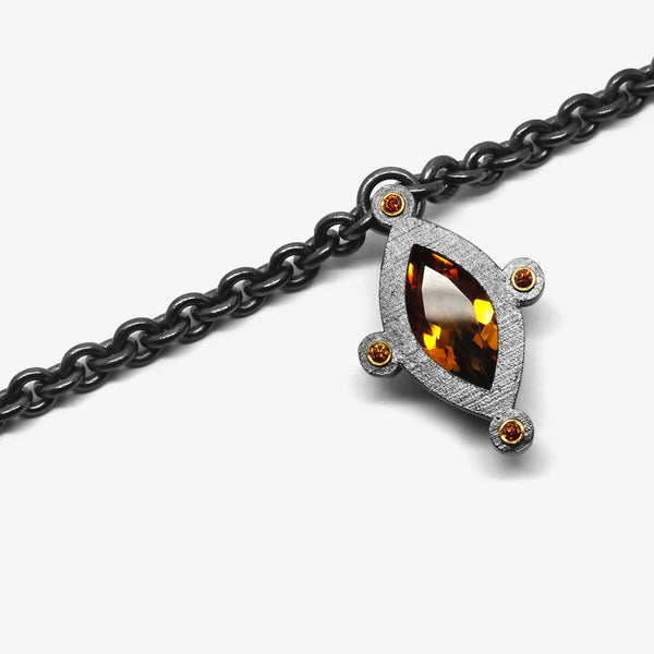 GOLD CITRINE SIRIUS PENDANT + COGNAC DIAMONDS